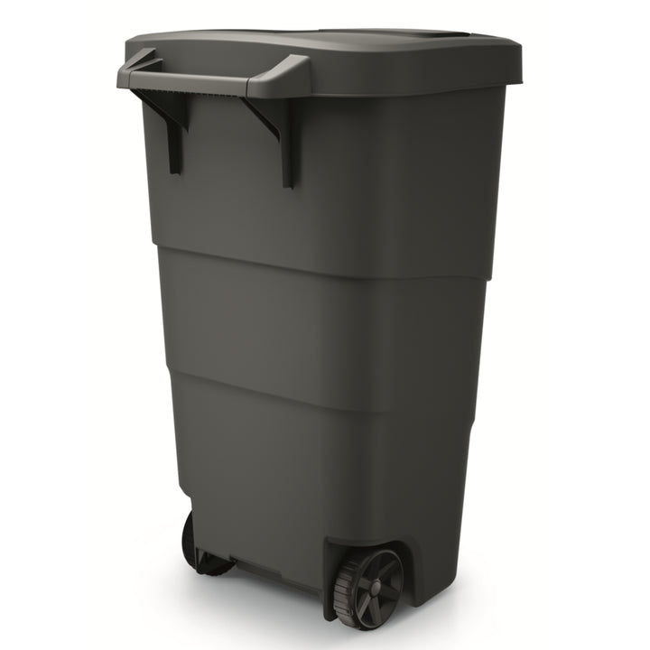 Vuilnisbak met wielen en deksel Keden Wheeler 110L universeel kunststof (zwart)