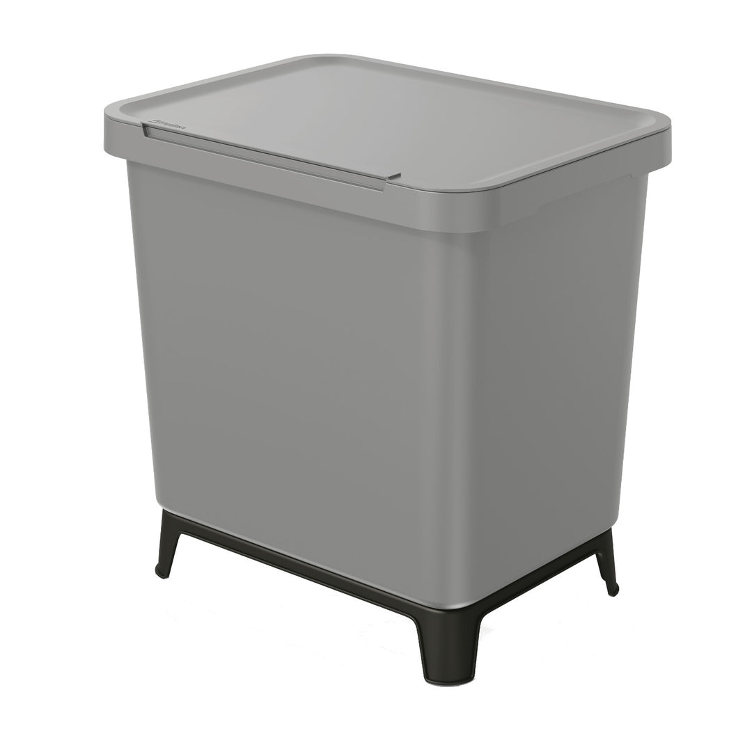 SYSTEMA prullenbak met prullenbakken - glad grijs - 2x10l