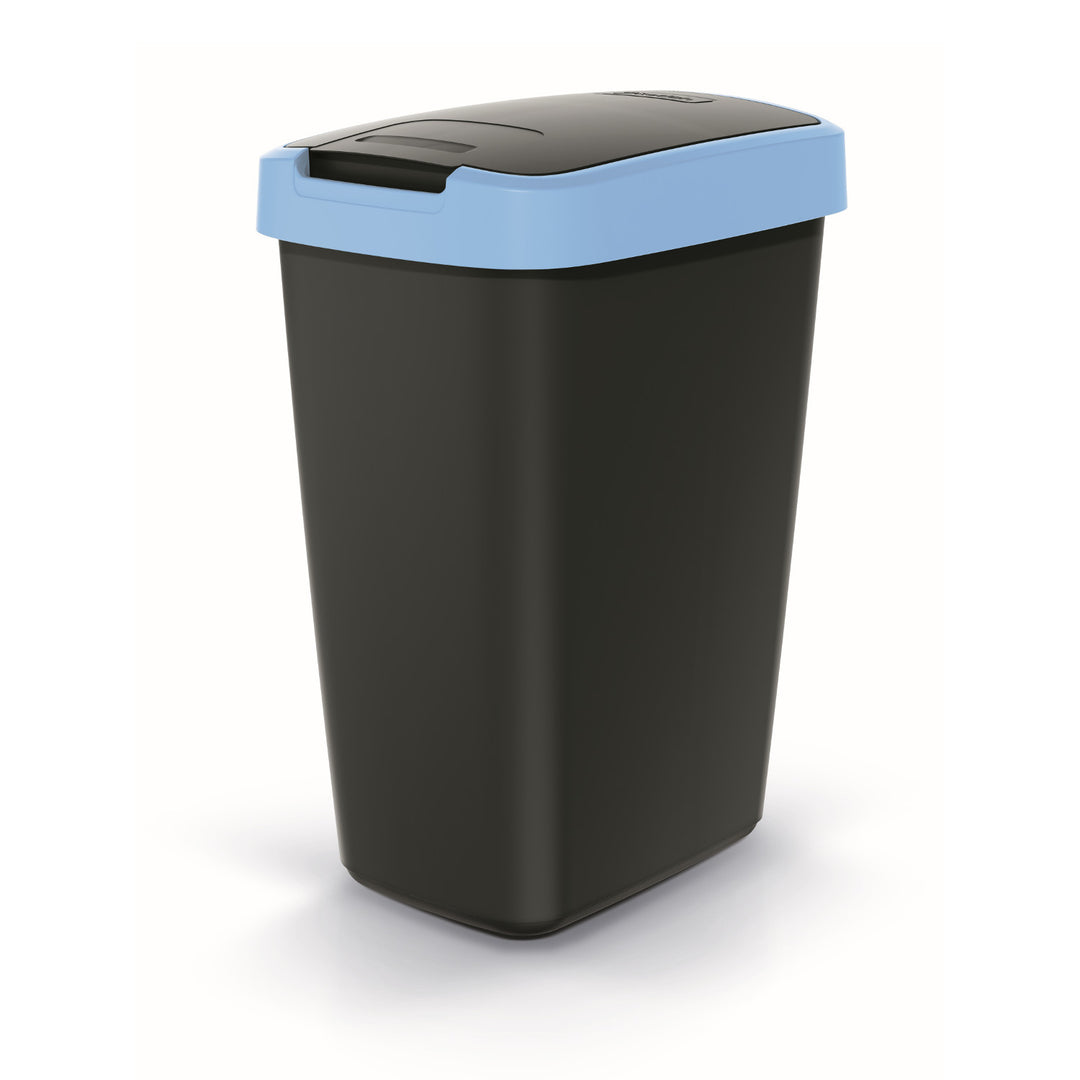 Corbeille à déchets KEDEN COMPACTA Q 12 litres poubelle NSAB12-2717C - noir avec bordure bleue