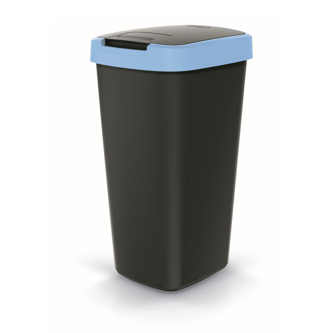 Corbeille à déchets KEDEN COMPACTA Q 25 litres poubelle NSAB25-2717C - noir avec bordure bleue