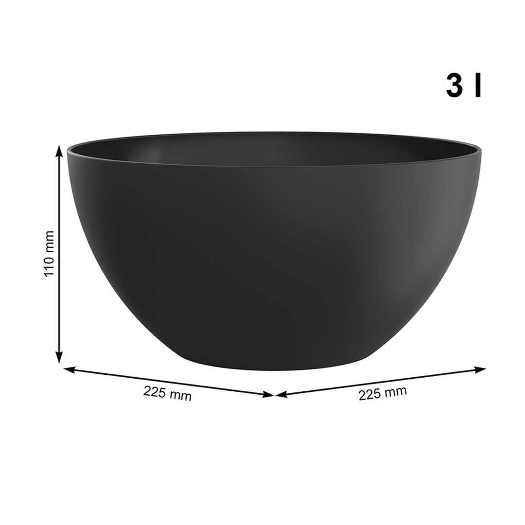 Rotho Caruba Slakom 3L 22,5cm zwarte keukensaladekom