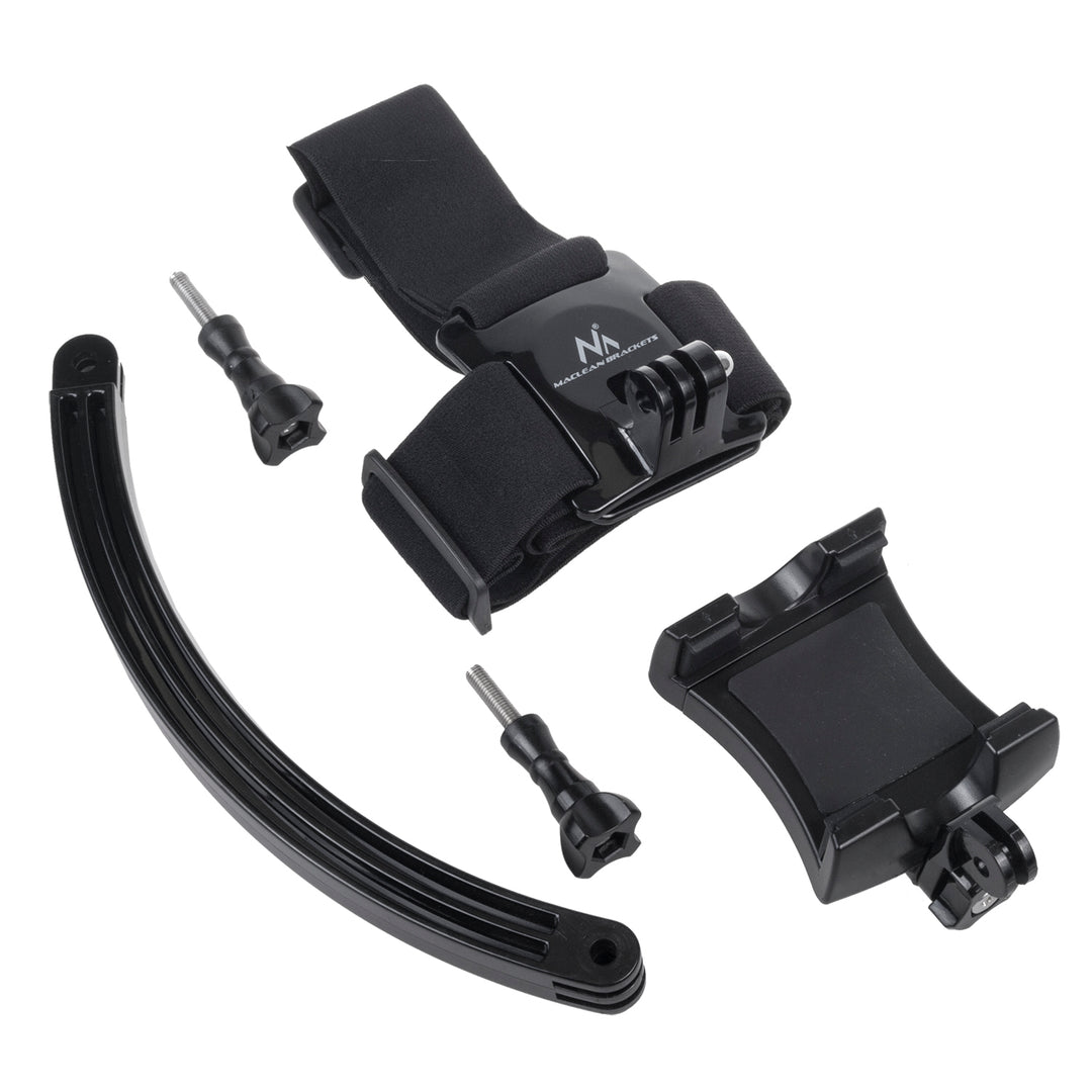 Maclean MC-447 sporthoofdband, draaibaar, voor mobiele telefoon, camera, GoPro en andere camera's