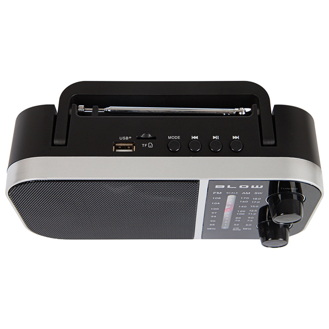 Radio analogique portable AM/FM RA6 alimentée par piles et secteur Blow