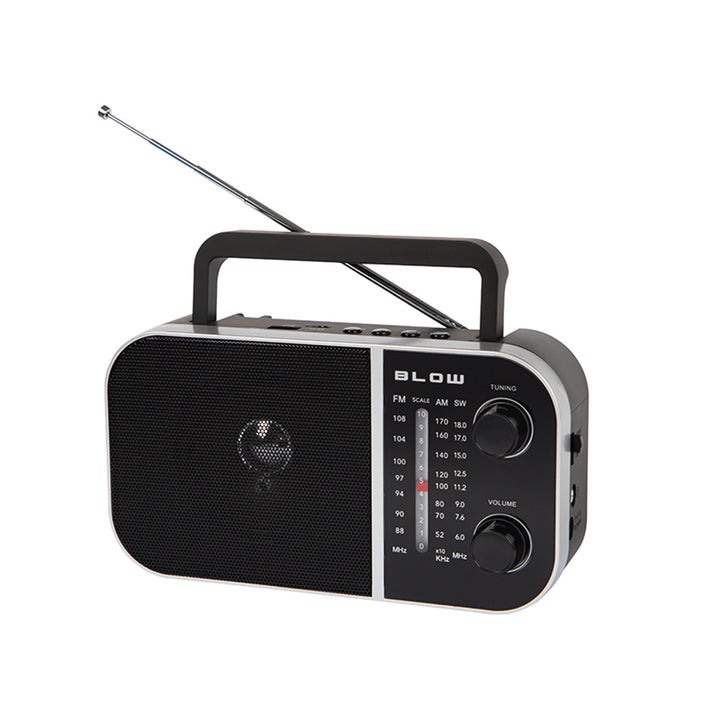 Radio analogique portable AM/FM RA6 alimentée par piles et secteur Blow