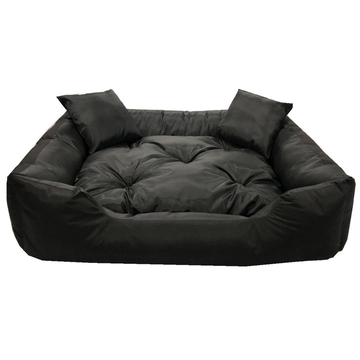 Lit pour chien et chat avec coussin Ecco Nylon imperméable lavable Dimensions intérieures : 60x50 / Dimensions extérieures : 75x65cm, Noir