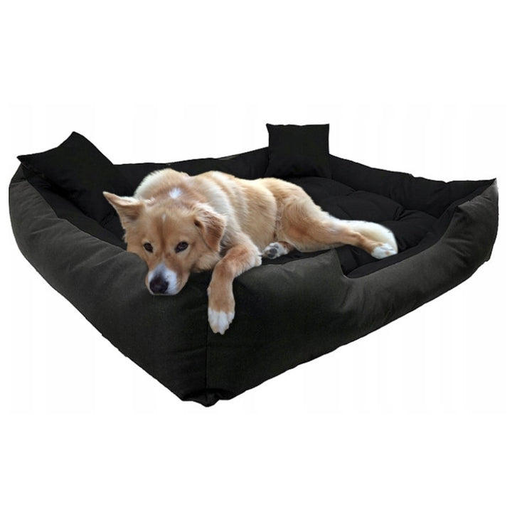 Honden- en kattenmand met wasbaar waterdicht Ecco Nylon kussen Binnenafmetingen: 60x50 / Buitenafmetingen: 75x65cm, Zwart