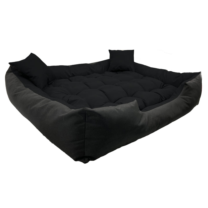 Lit pour chien et chat avec coussin Ecco Nylon imperméable lavable Dimensions intérieures : 60x50 / Dimensions extérieures : 75x65cm, Noir