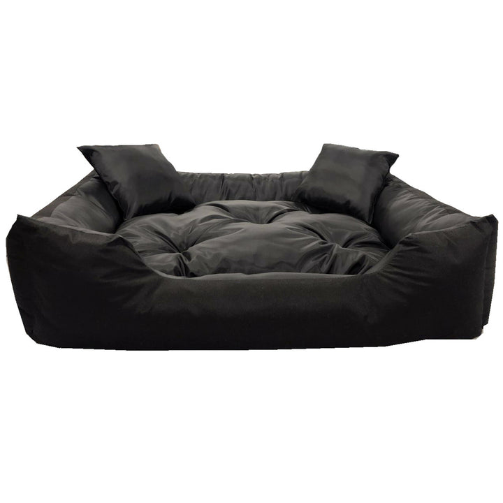 Honden- en kattenmand met wasbaar waterdicht Ecco Nylon kussen Binnenafmetingen: 80x60 / Buitenafmetingen: 100x75cm, Zwart