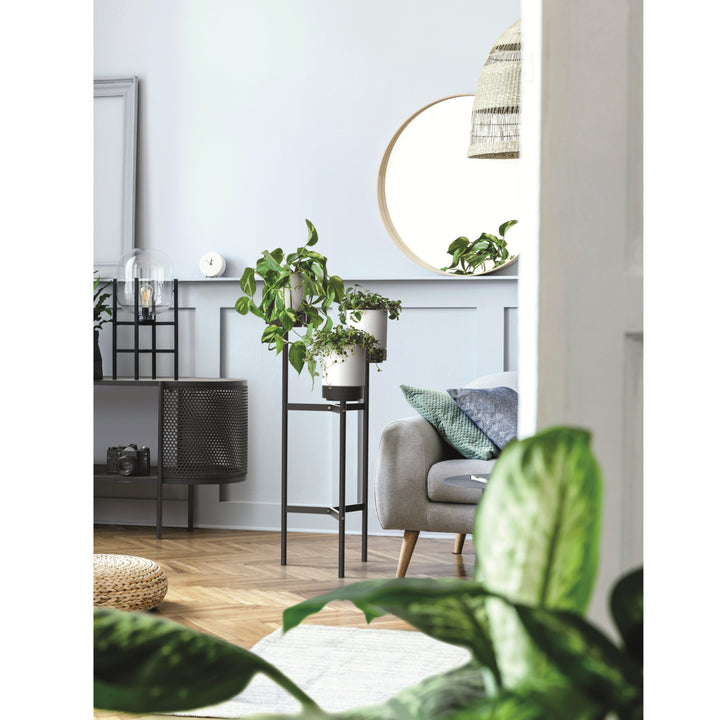 Bloemenstandaard op driepoot met 3 potten Prosperplast Bloomie Stand Plantenhouder Bloempot 54 cm x 49 x 80,5 cm Beton metalen frame