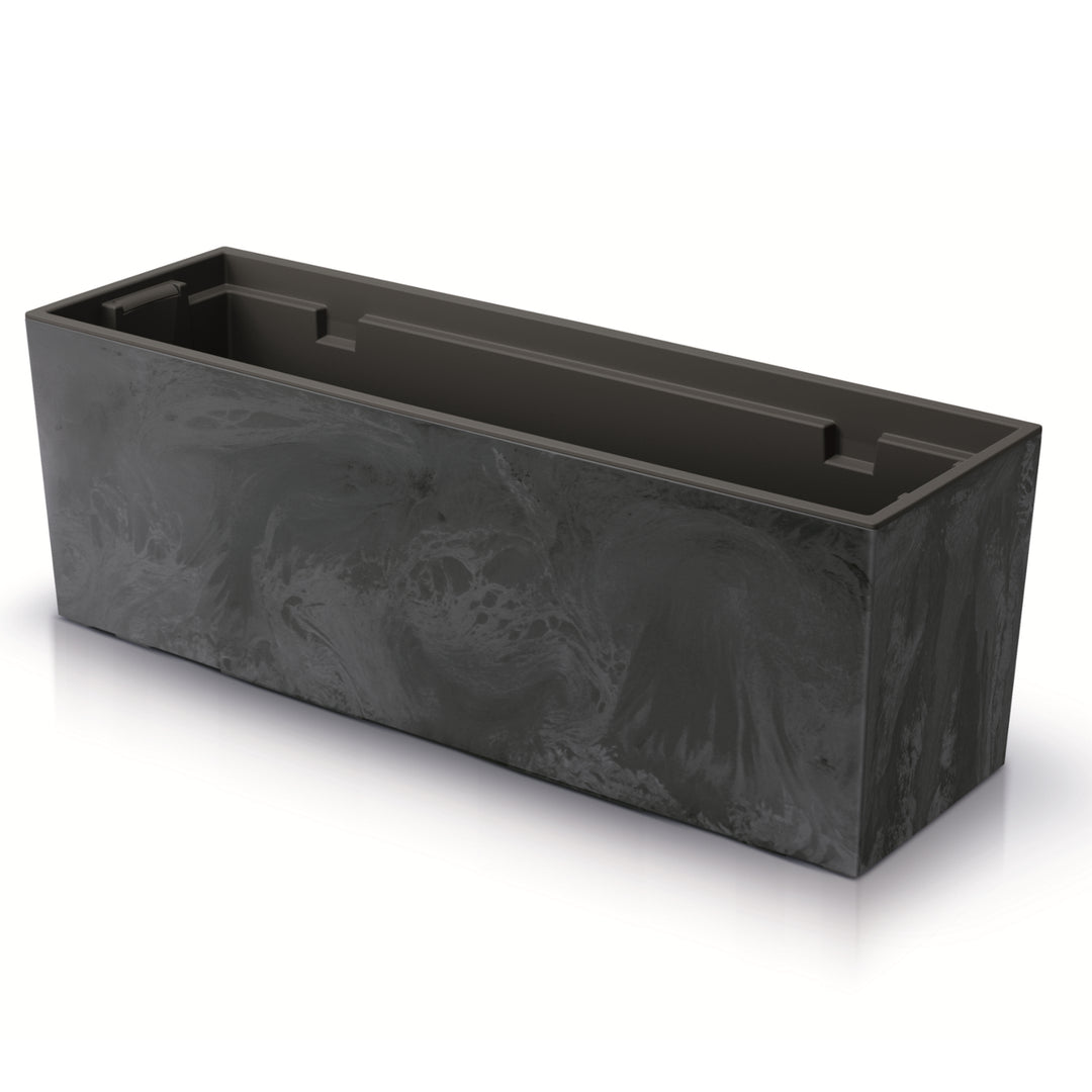 Prosperplast Urbi Case Beton Effect Plantenbak met binnenpot Plantenbak voor binnen en buiten Rechthoekig Kunststof 77x23,5x24,6cm (Antraciet)