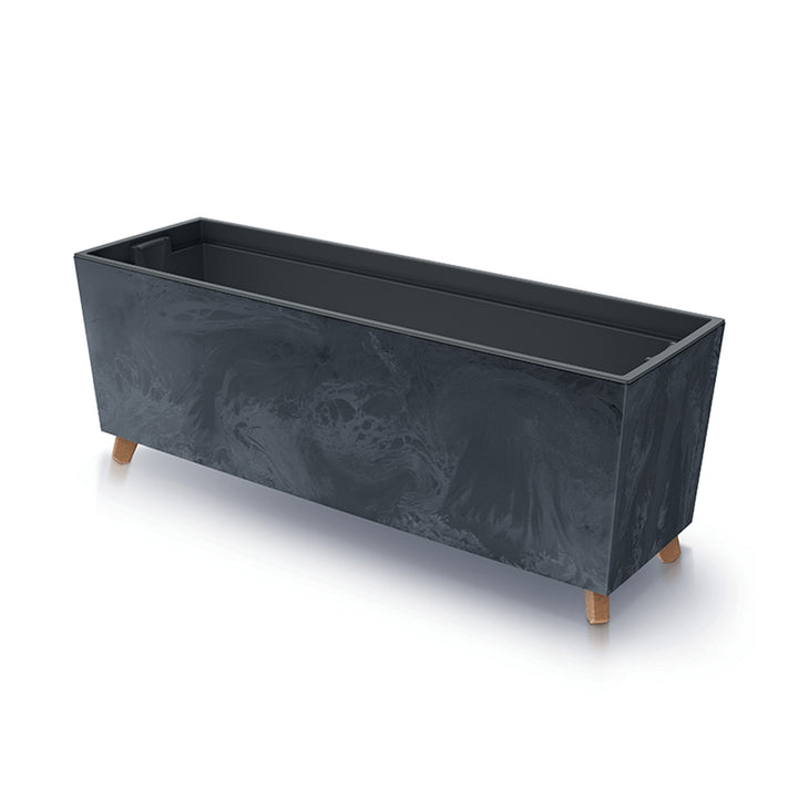 Bac à fleurs avec pieds Prosperplast Urbi Case Beton Effect N pour l'intérieur et l'extérieur Rectangulaire Plastique 770x235x300mm (Anthracite)
