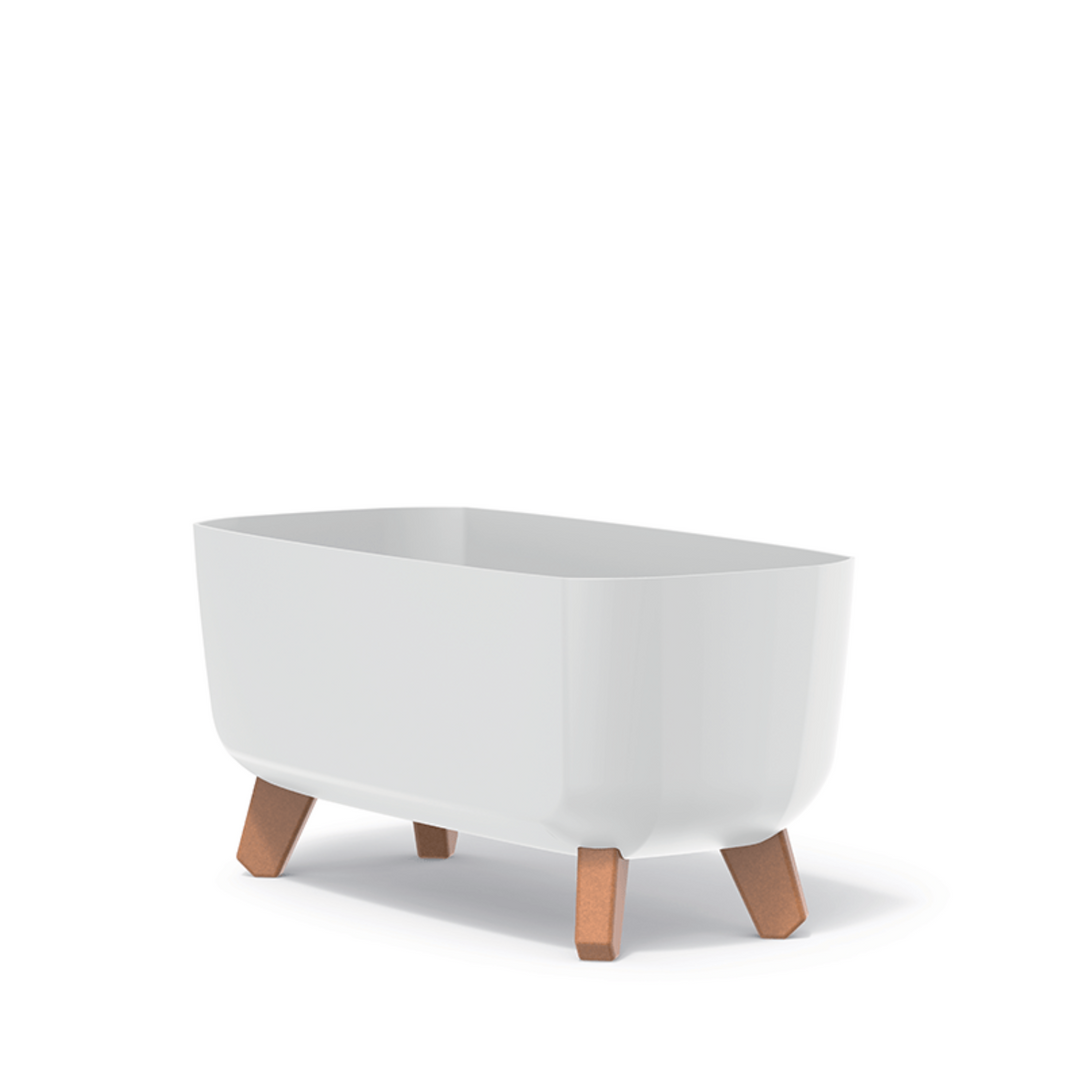 Prosperplast Gracia Case pot de fleurs DGCL400-S449 avec pieds et insert - blanc