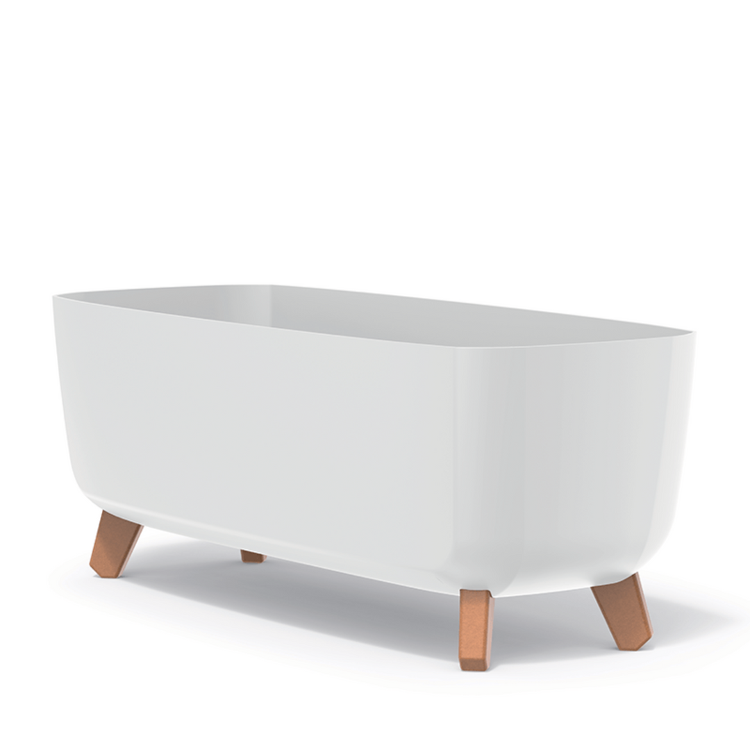 Prosperplast Gracia Case pot de fleurs DGCL600-S449 avec pieds et insert - blanc