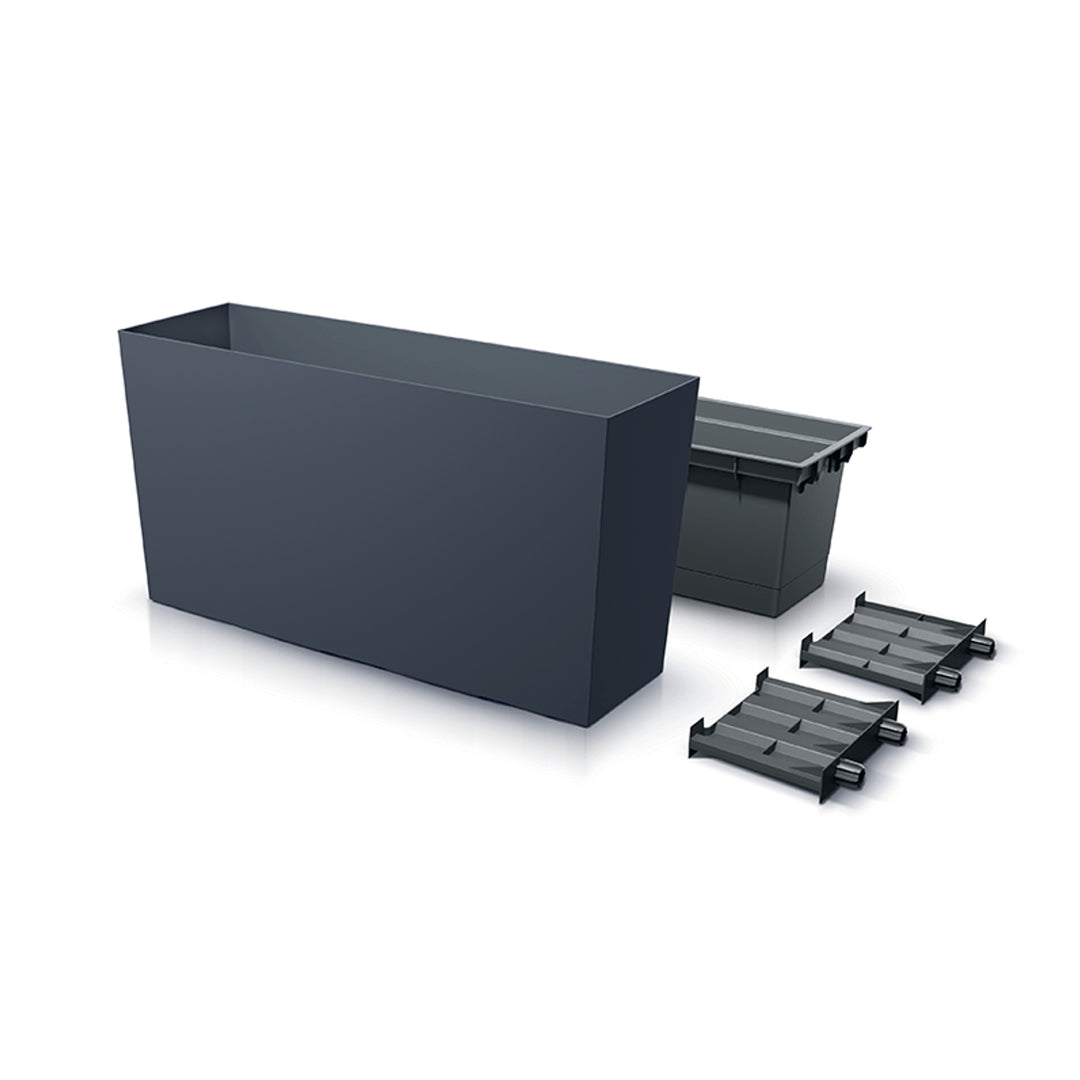 Prosperplast URBI CASE MIDDLE bloempot - antraciet