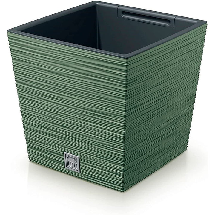 Prosperplast Furu Square Low flowerpot avec insert DFS240-5615C - couleur vert terreux