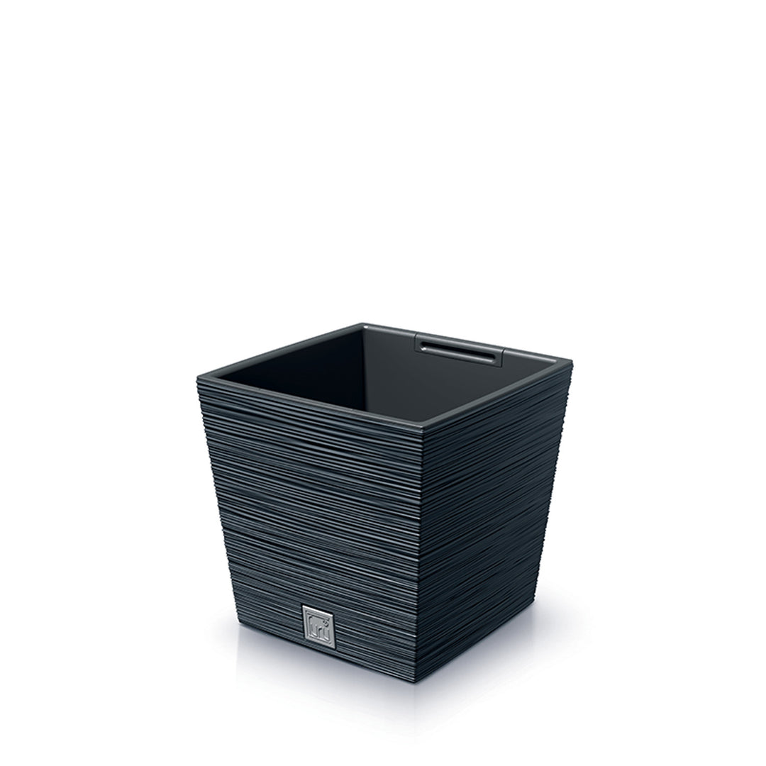 Prosperplast Furu Square Low pot de fleurs avec insert DFS240-S433 - couleur anthracite