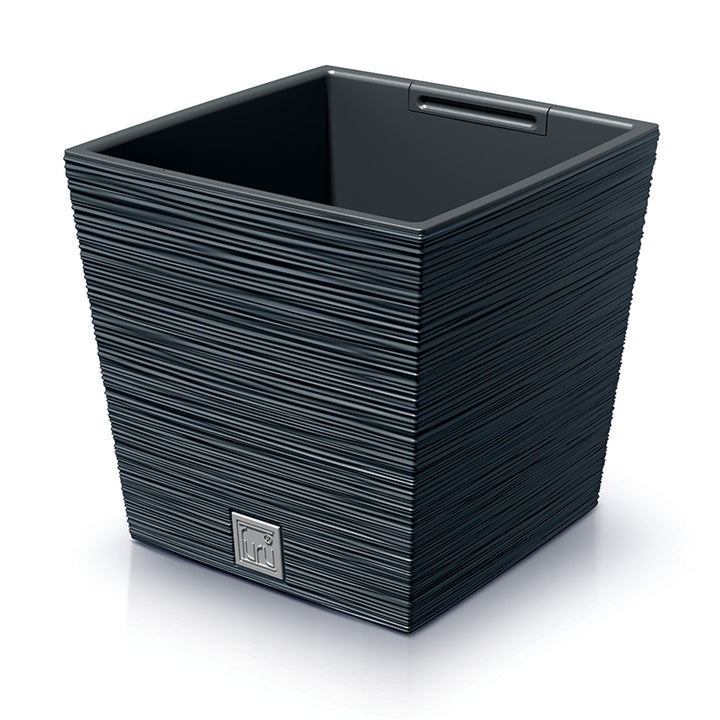 Prosperplast Furu Square Low pot de fleurs avec insert DFS300-S433 - couleur anthracite