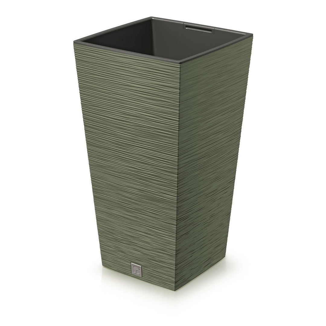 Prosperplast Furu Pot de fleurs carré avec insert DFSH240-5615C - couleur vert terreux