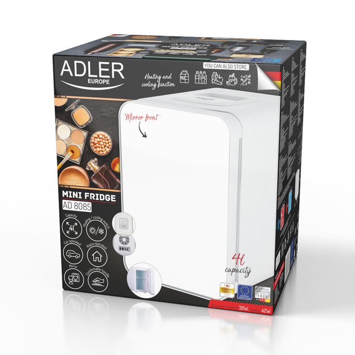 Mini-réfrigérateur portable avec miroir 4L Adler AD 8085 - refroidit et réchauffe