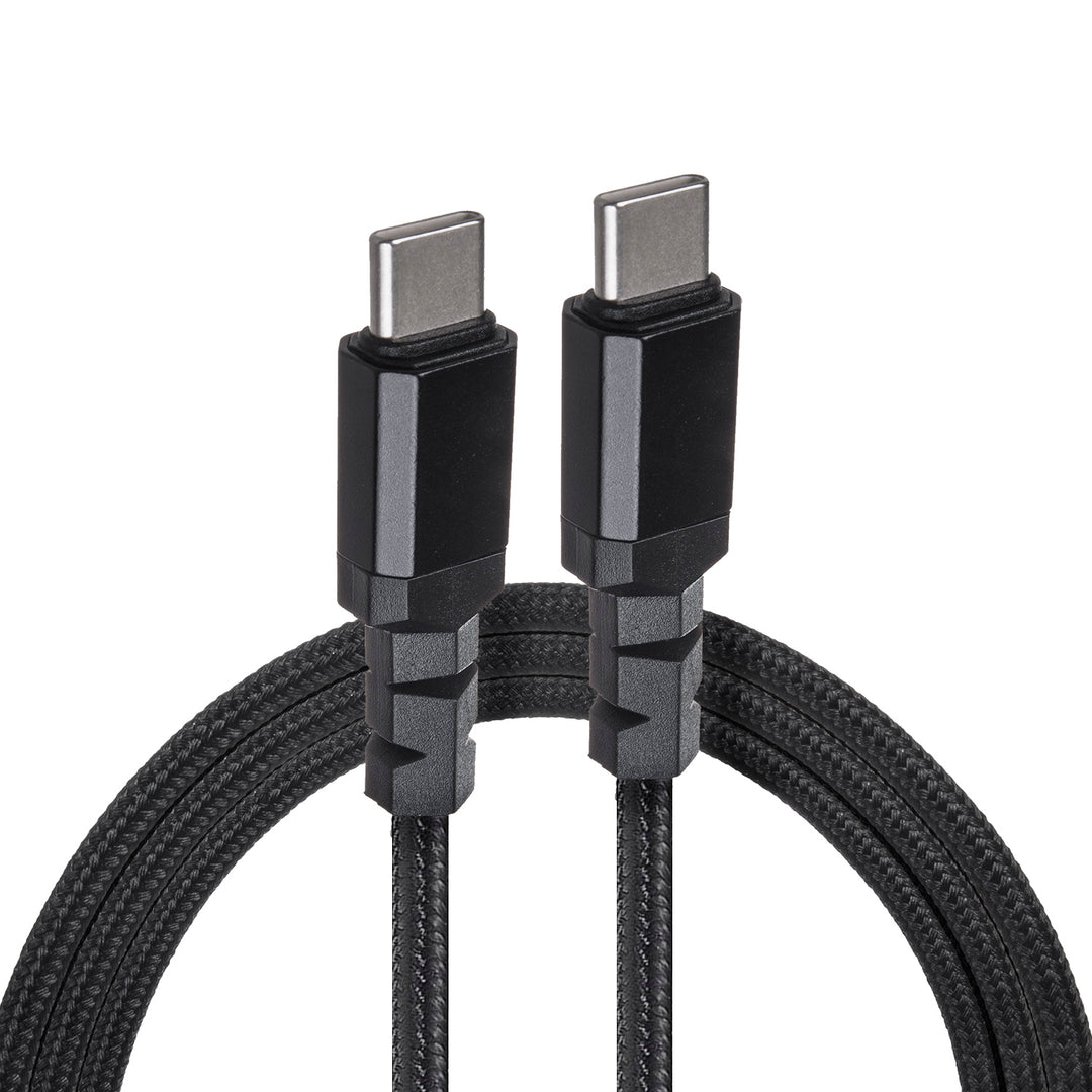 Maclean MCE494 Kabel 2x USB-C 15W ondersteunt QC 3.0 dataoverdracht 3A zwart lengte 2m