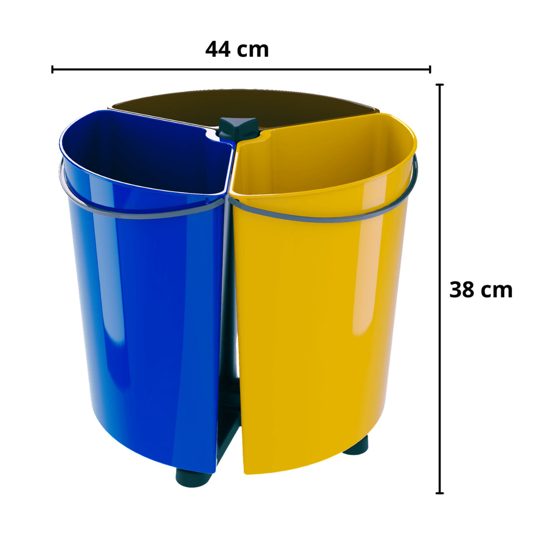 ECOBIN roterende prullenbak voor het sorteren van afval 3x 11,7L