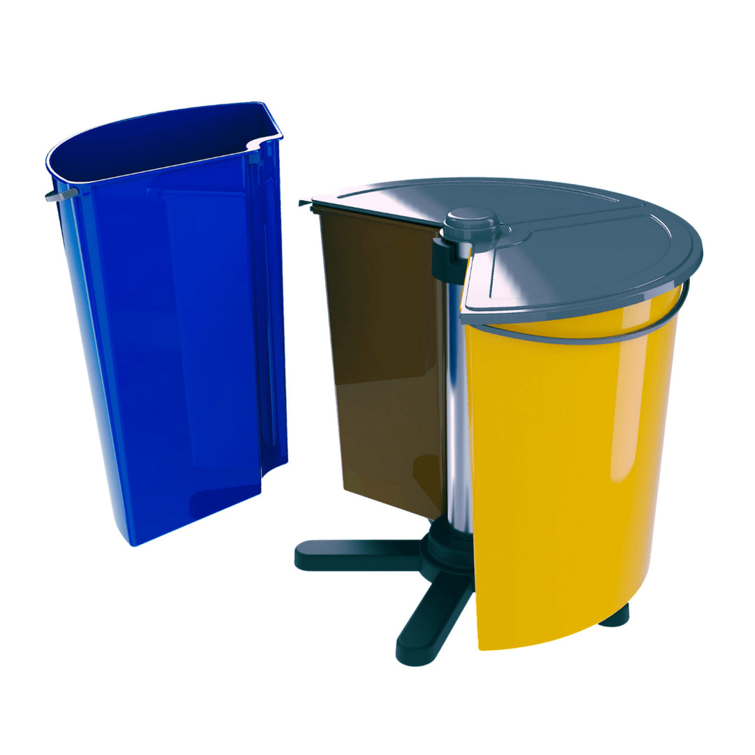 ECOBIN + poubelle rotative pour le tri des déchets avec couvercle