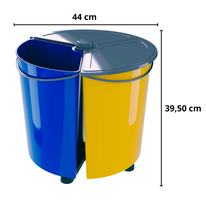 ECOBIN + poubelle rotative pour le tri des déchets avec couvercle