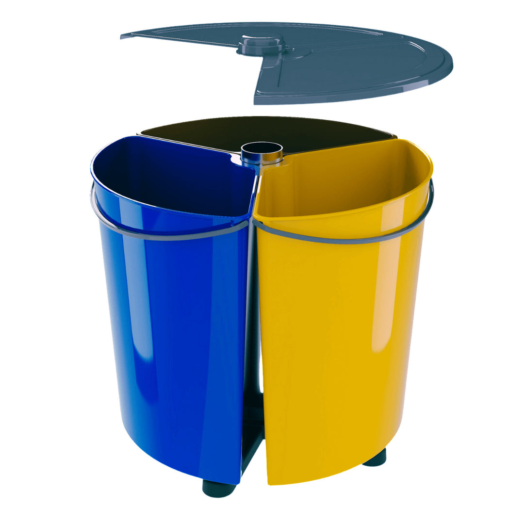 ECOBIN + poubelle rotative pour le tri des déchets avec couvercle