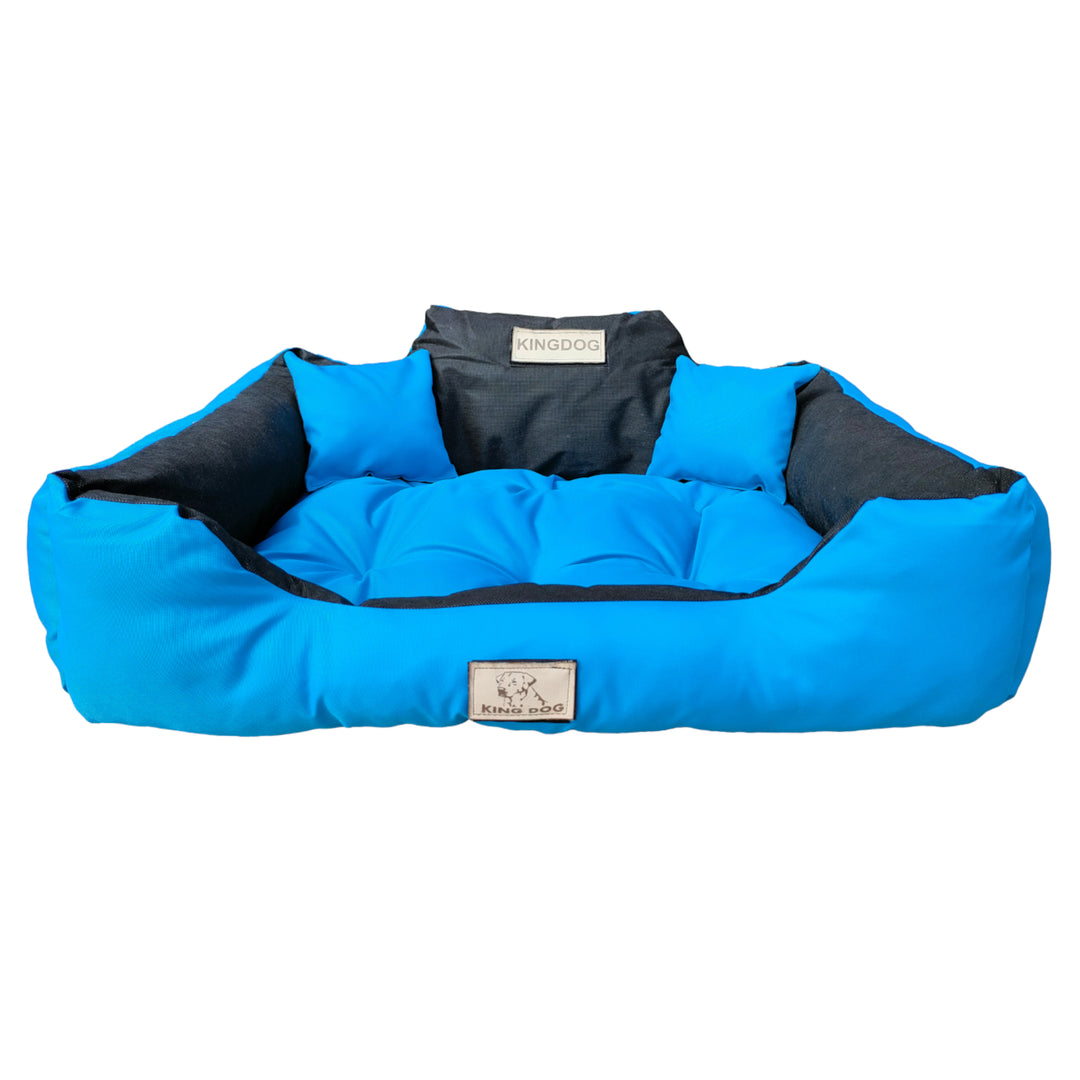 Bed voor katten en honden 130x105 cm KingDog KIN130/105NIE blauw/zwart