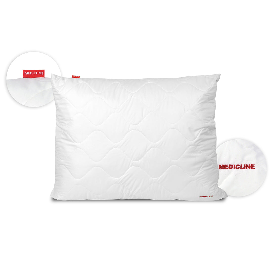 Medicline Kussen Kussen 80x80cm Bekledingsmateriaal microvezel Gewicht: 60-80 g/m2 Vulmateriaal siliconen Antiallergisch Wasbaar tot 30 graden (80 x 80 cm, wit gewatteerd)
