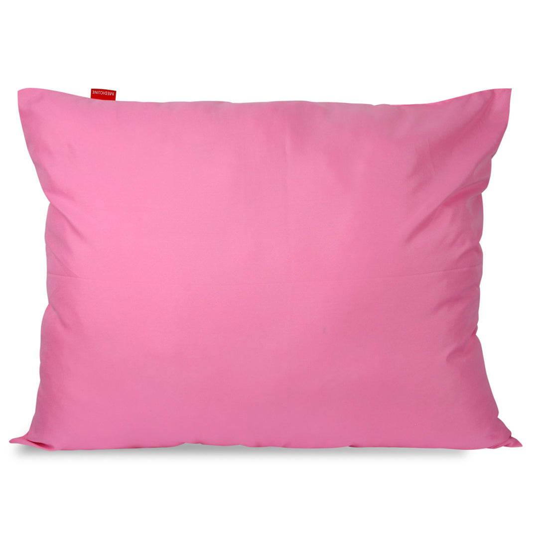 Medicline Oreiller Oreiller 80x80cm Matériau de housse en microfibre Poids : 60-80 g/m2 Matériau de remplissage en silicone Antiallergique Lavable jusqu'à 30 degrés (80 x 80 cm, rose)