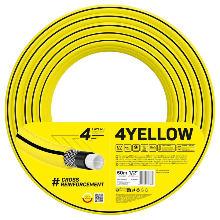 CELLFAST 4YELLOW tuyau d'arrosage 10-502 1/2" 50m 4 plis