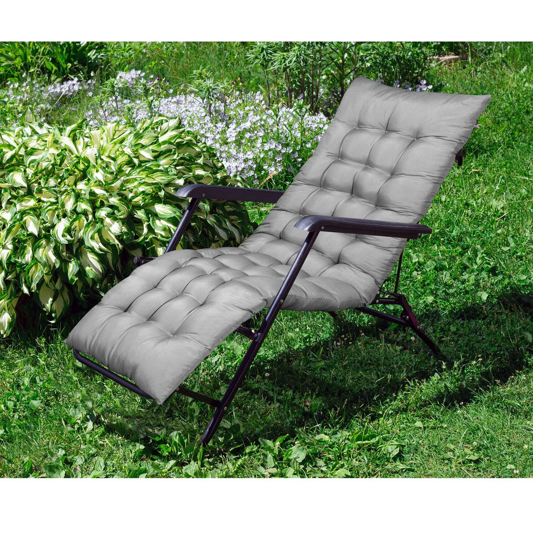 Coussin de chaise longue de jardin AIO 165x50 cm en microfibre grise