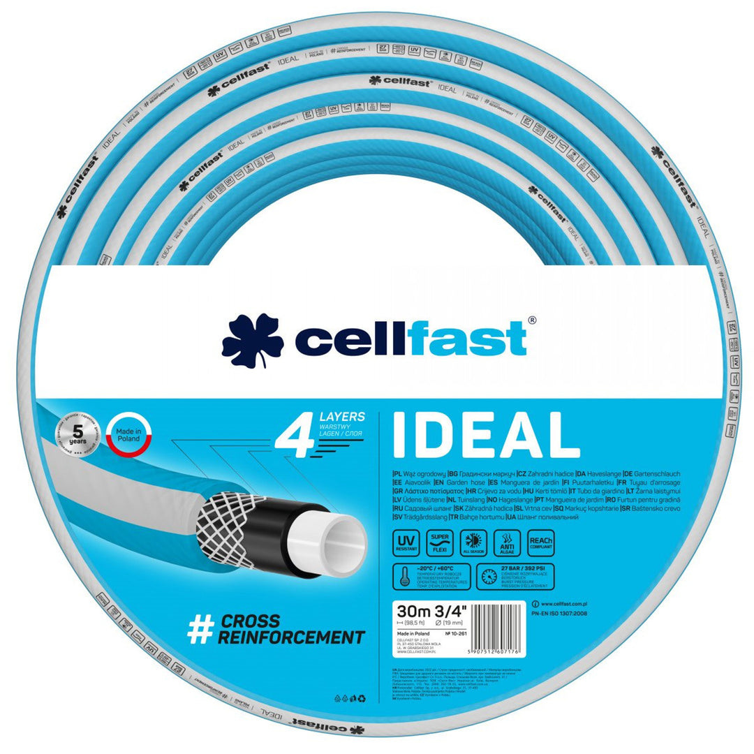 CELLFAST IDEAL Tuyau d'arrosage 3/4 30m 10-261 4 plis