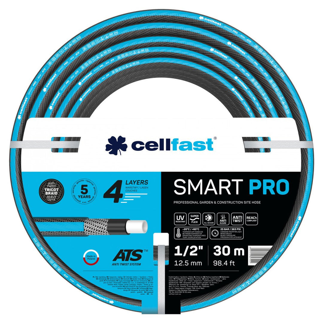 CELLFAST SMART PRO ATS tuyau d'arrosage 1/2 30m 13-401 4 couches