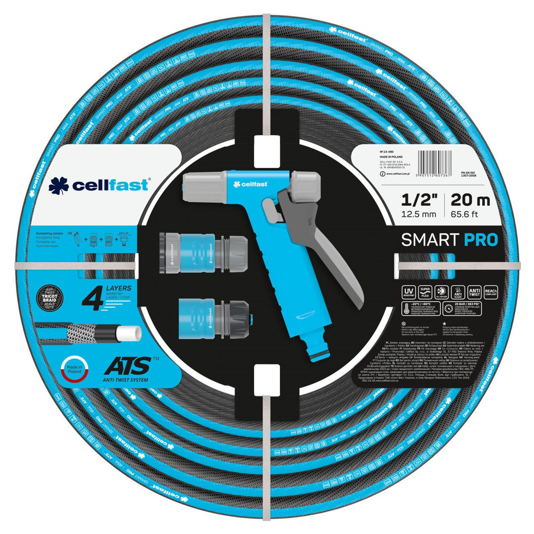 SMART PRO ATS 13-490 bewateringsset 1/2" slang 20m, HYDRON pistoolsproeier