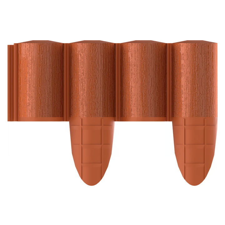 Palissade de jardin Cellfast, aspect bois, résistante au gel, longueur 2,4 m, couleur brique, 34-033