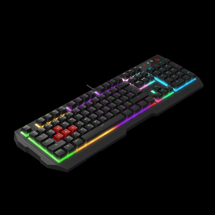 Bloody B140N 1000 Hz QWERTY-gamingtoetsenbord Ultrapolling neon-achtergrondverlichting 7 medianavigatietoetsen Plug &amp; Play USB-aansluiting Bedraad 1,8 m kabellengte