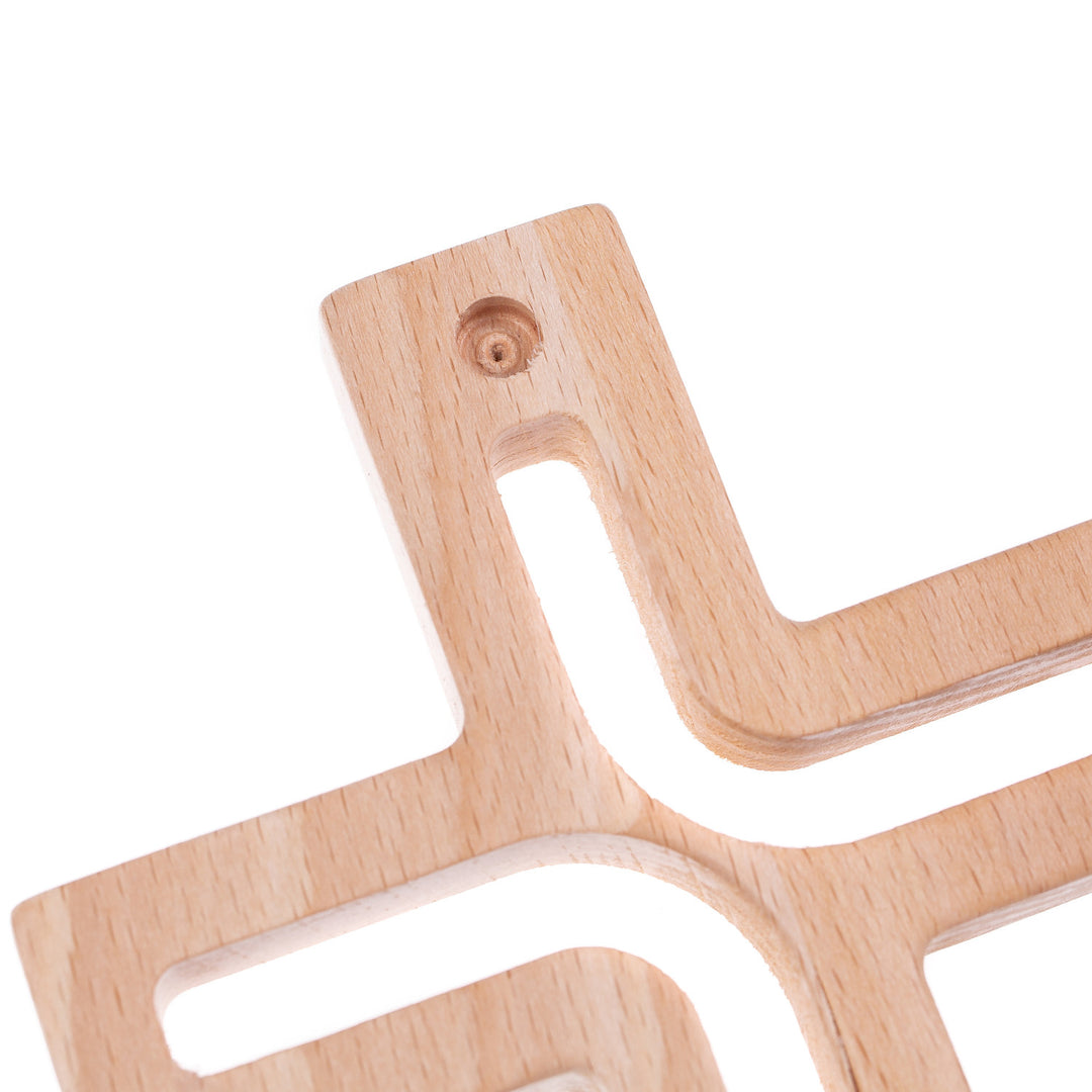 Croix suspendue en bois moderne naturel 25x16x1,6 cm