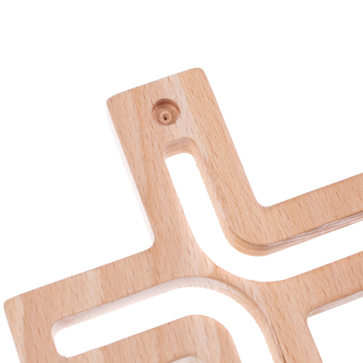 Croix suspendue en bois moderne naturel 25x16x1,6 cm