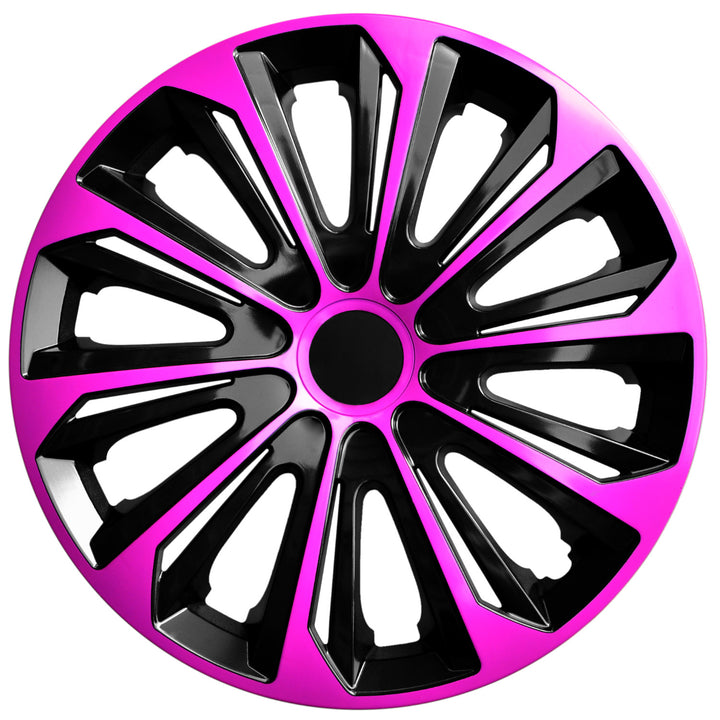 Universele wieldoppen 14'' STRONG DUO roze/zwart 4 stuks