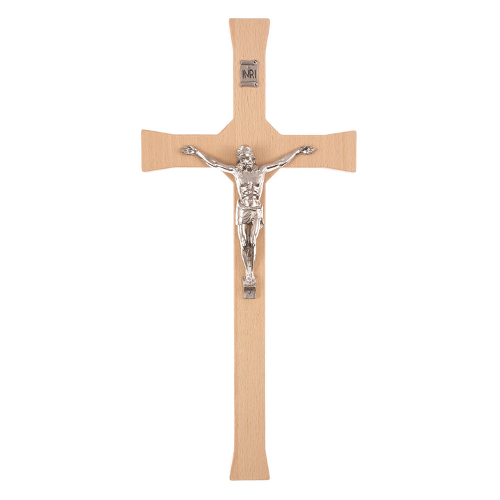 Croix classique suspendue avec croix naturelle rayée 22x10x1.6cm