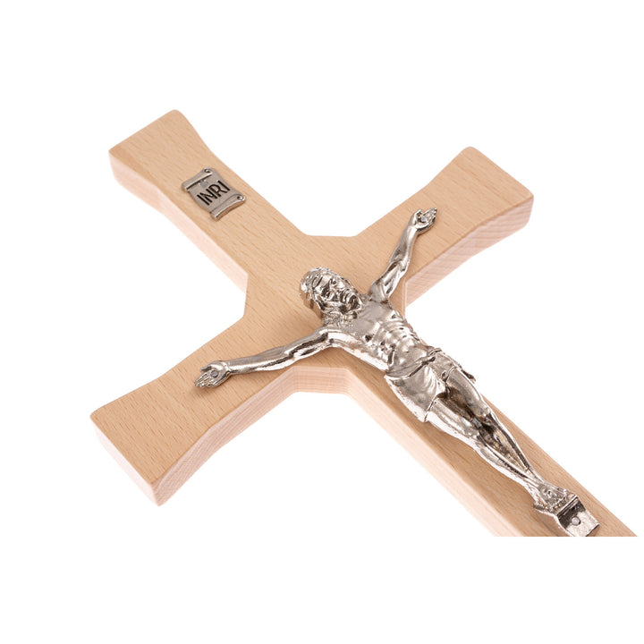 Croix classique suspendue avec croix naturelle rayée 22x10x1.6cm