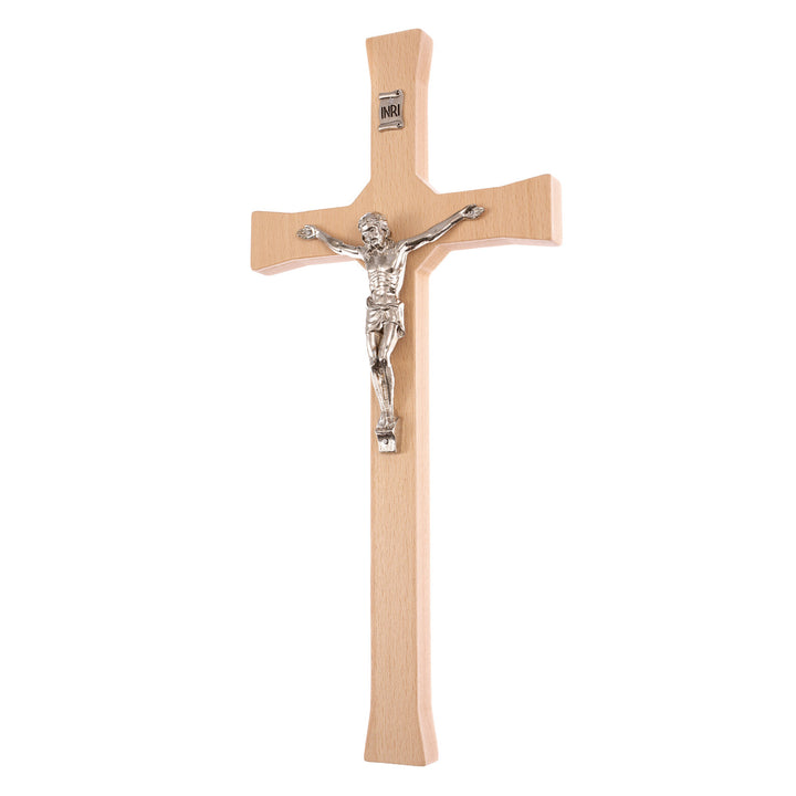 Croix classique suspendue avec croix naturelle rayée 22x10x1.6cm