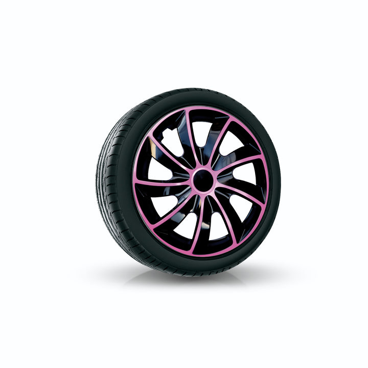 Universele wieldop 13'' QUAD BiColor zwart/roze 4 stuks