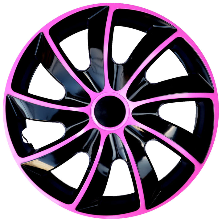 Universele wieldop 13'' QUAD BiColor zwart/roze 4 stuks