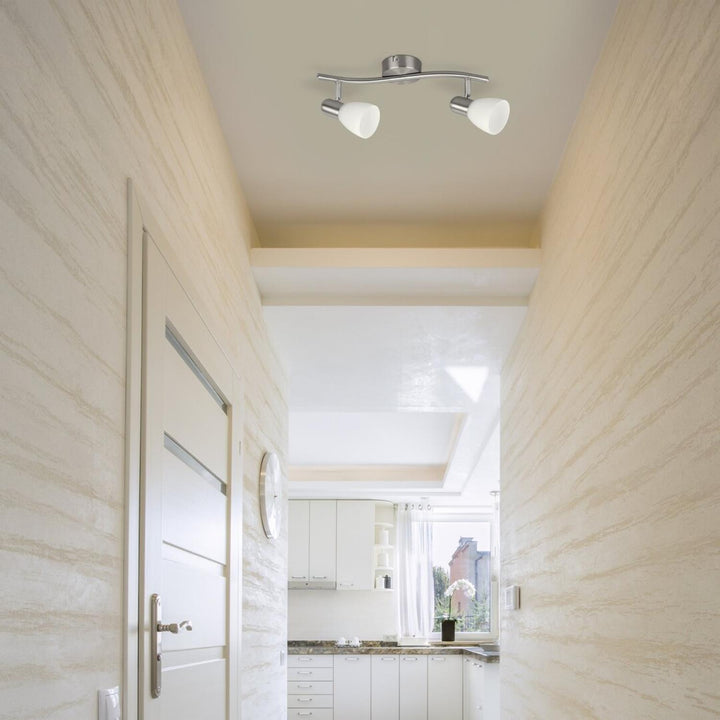 Rabalux Soma chrome satiné classique plafonnier à deux points Blanc IP20