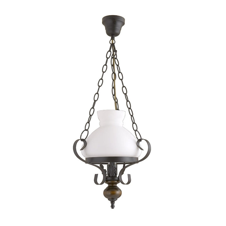 RABALUX PETRONEL hanglamp kroonluchter 7076 metaal hout glas