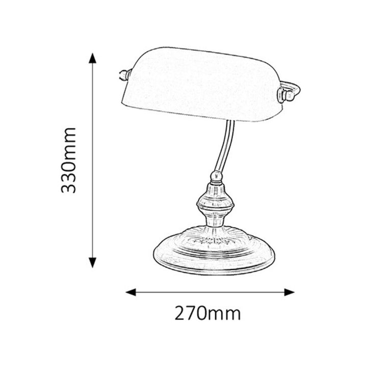 RABALUX BANK 4038 metalen tafellamp met groen glazen kap