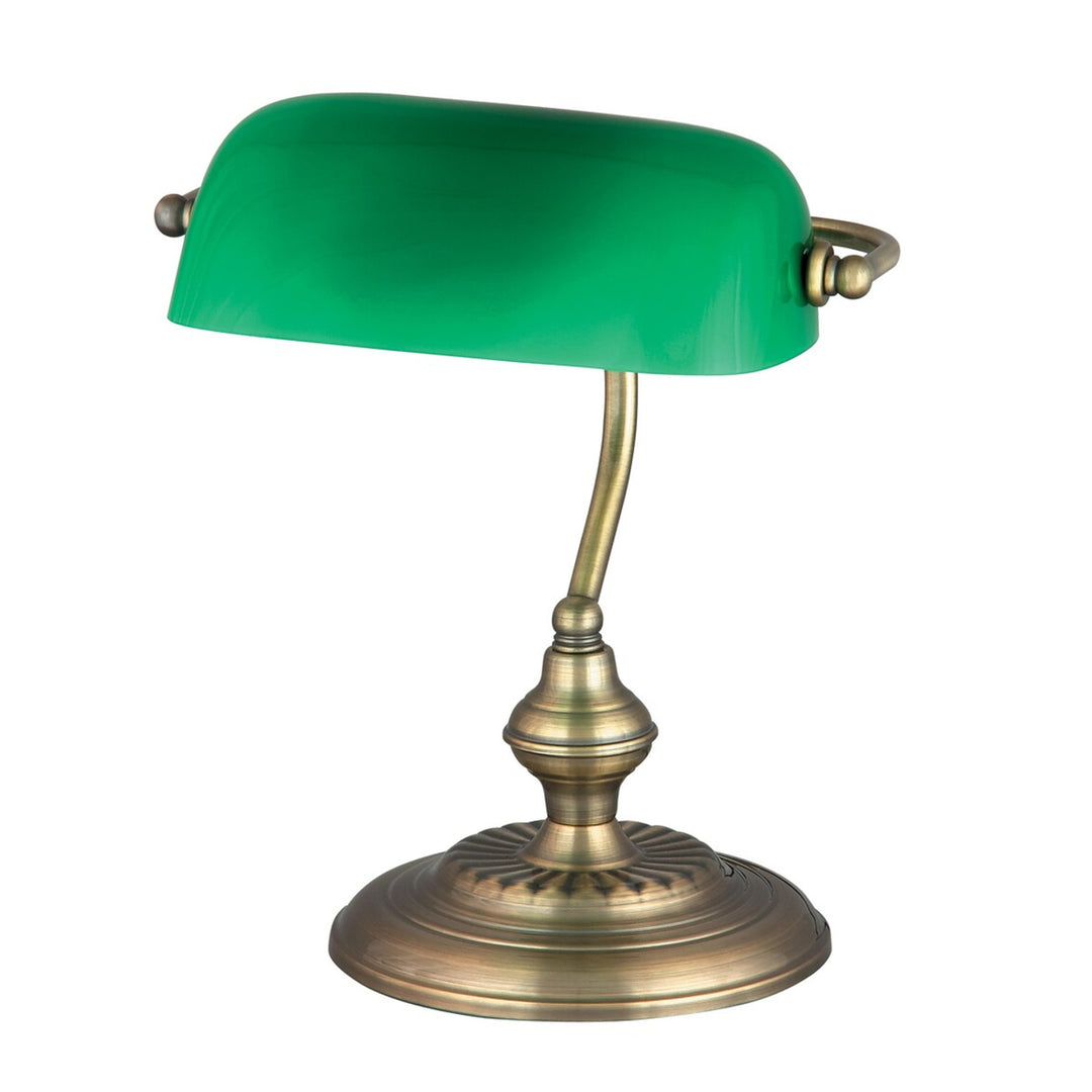 RABALUX BANK 4038 lampe à poser en métal avec abat-jour en verre vert